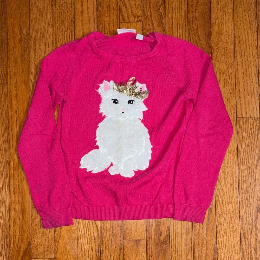 The Children's Place Pink Sweater with Cat Design